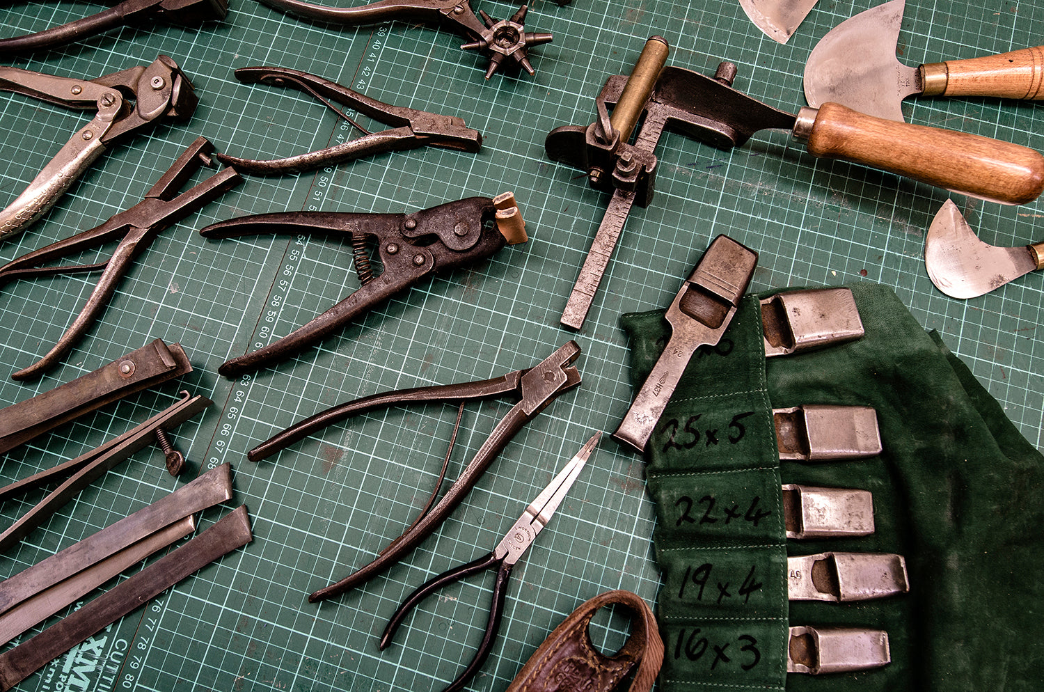 Workshop leather tools